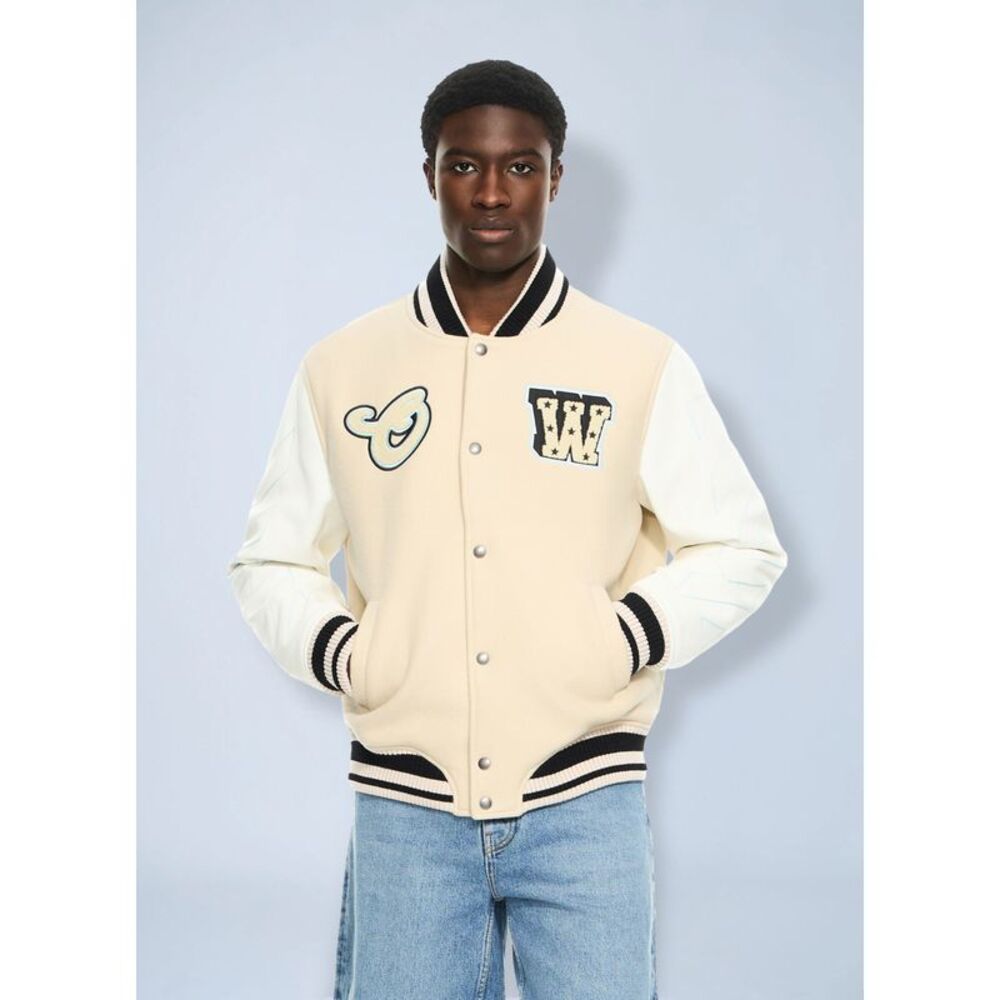 Off-White Men Star Logo Varsity Jacket